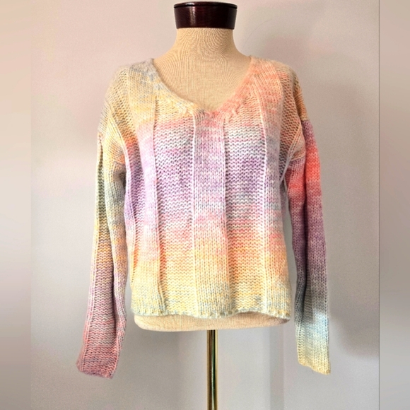 RAGA NWT Pastel Multicolor Knit Women's Sweater. Size Relaxed XS - Picture 1 of 10